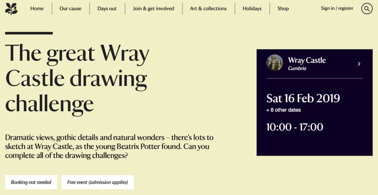 Great Wray Castle Drawing Challenge February 2019