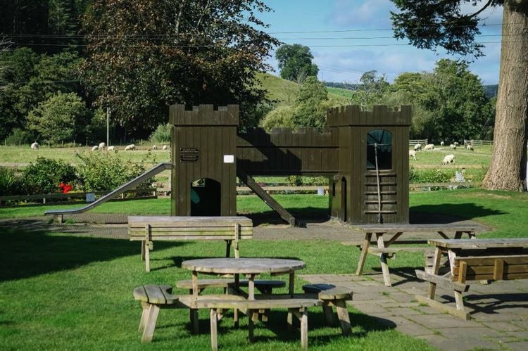 The Sun Inn (Pooley Bridge) beer garden and children's play area